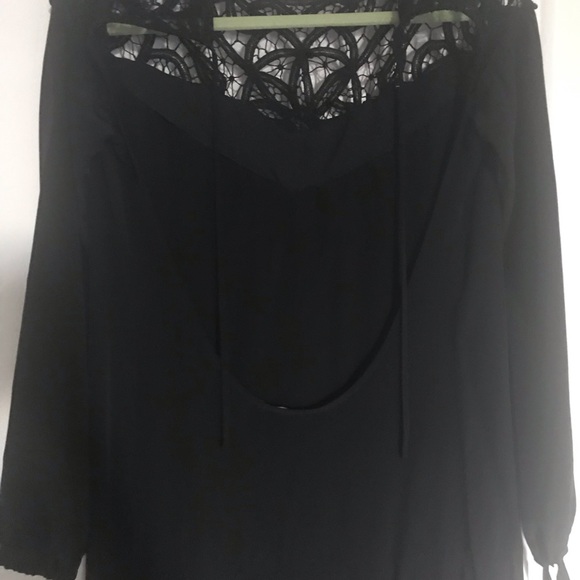 FL&L Black 100% Silk Lace Front Maxi Dress Small - Picture 2 of 5